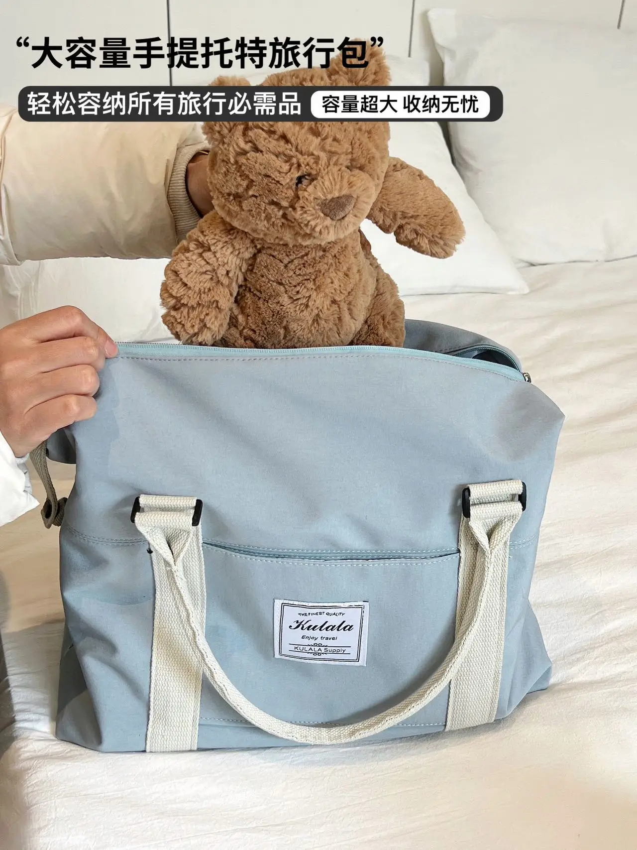Gray Cotton Large Travel Yoga Bag 2024 — feature 20
