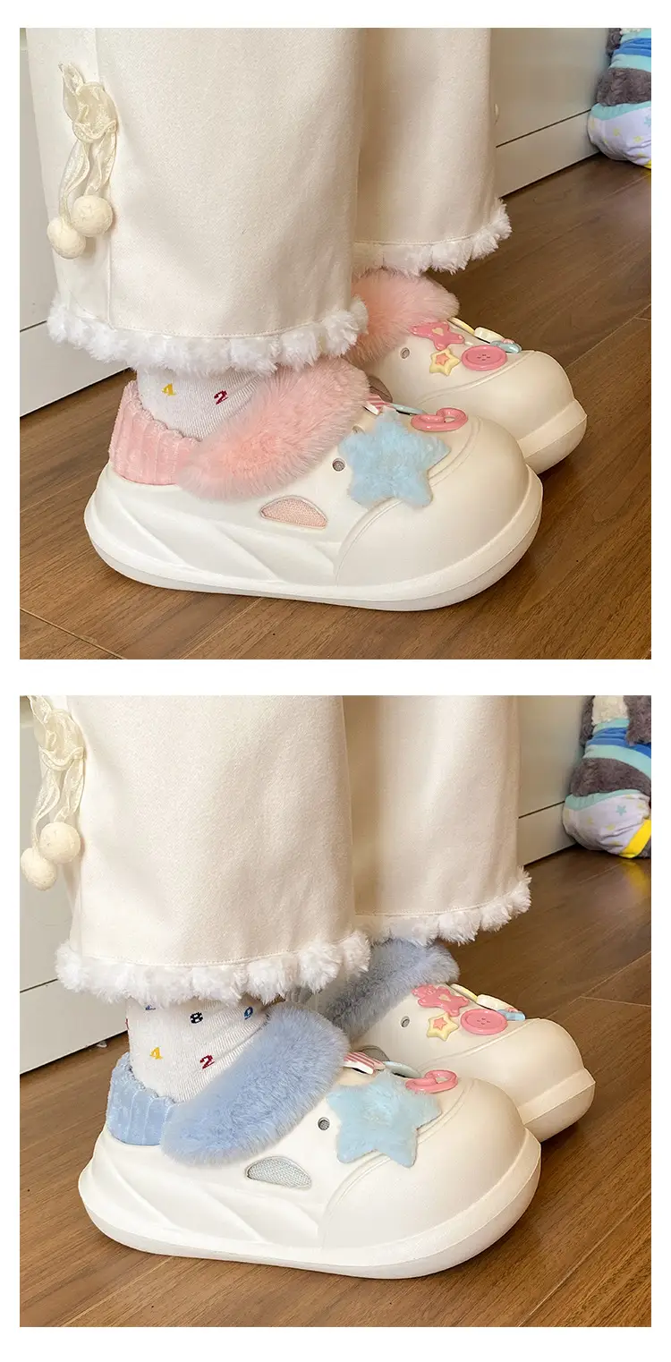 Warm Button-Decorated Women's Winter Slippers — feature 14