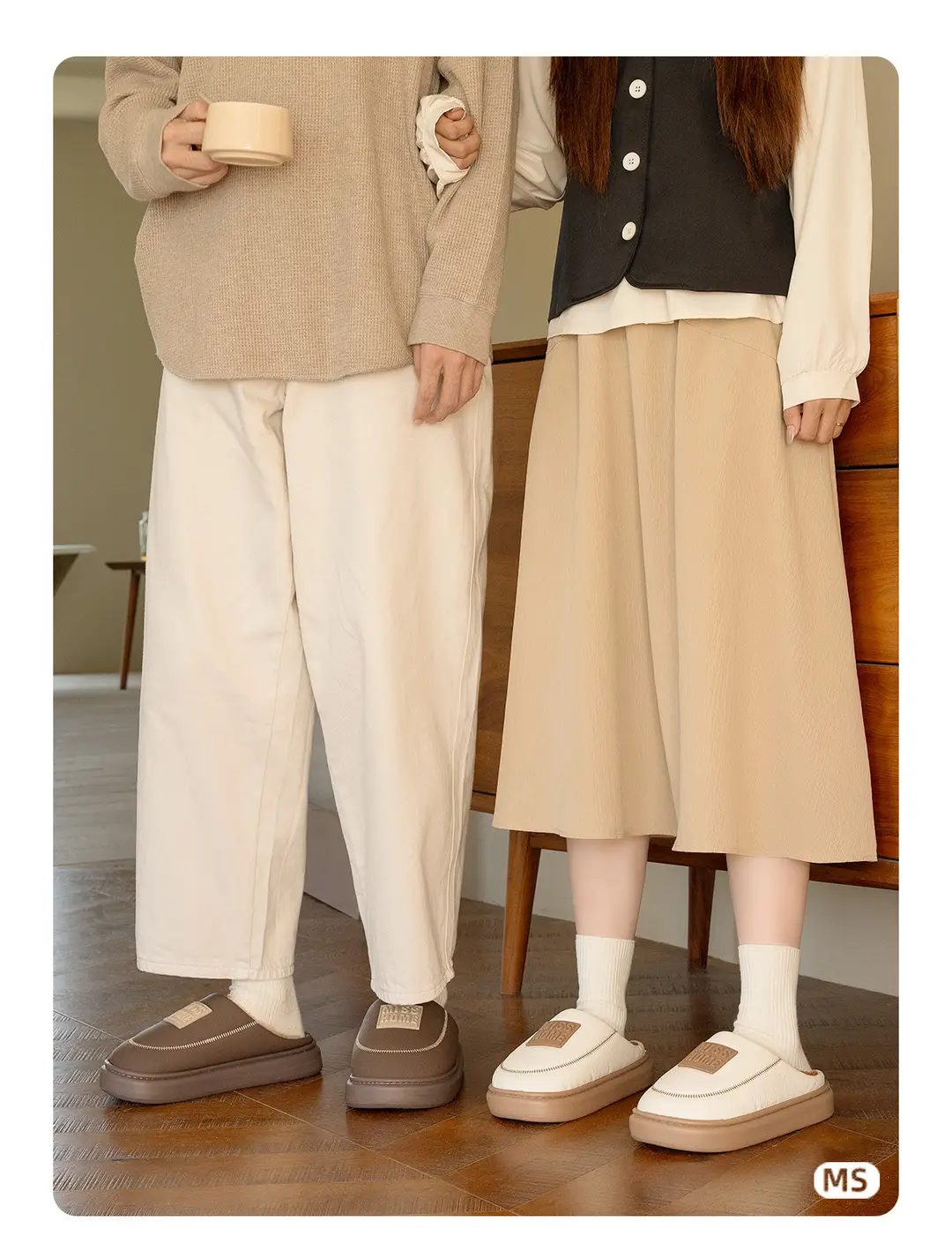 Japanese-Style Light Luxury Cotton Slippers for Women, Autumn and Winter New Warm Couple Home Soft-Soled Non-Slip Thick-Soled Men's Cotton Shoes — feature 3