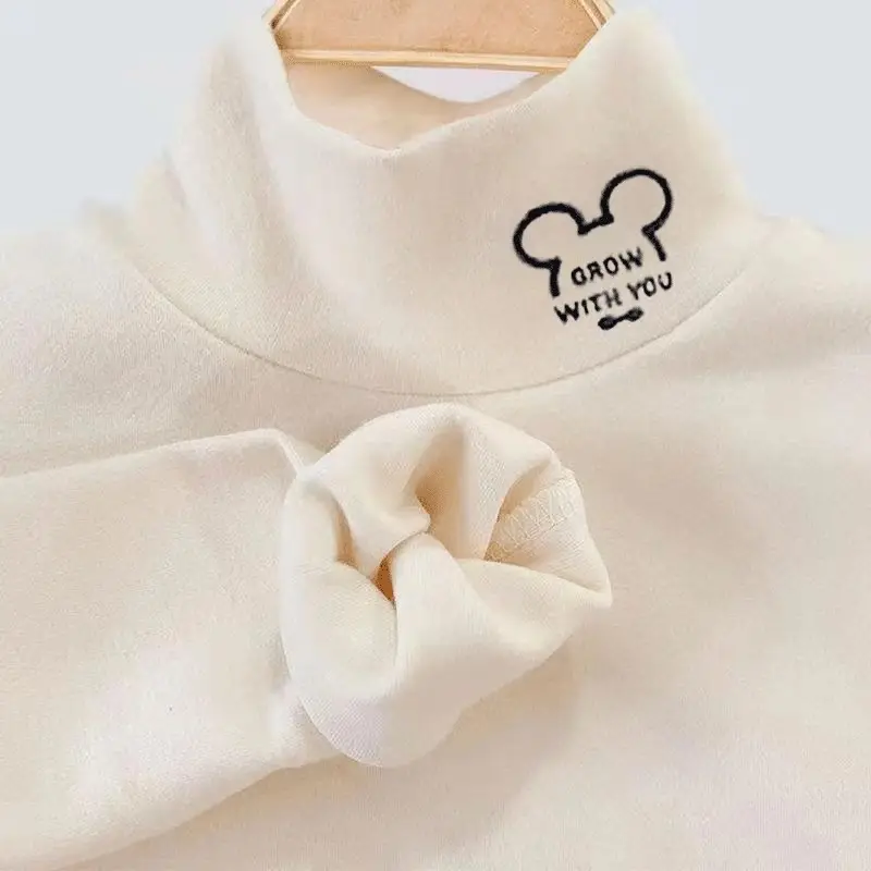 Boys Girls 2025 Black Velvet Turtleneck Top - Image 2