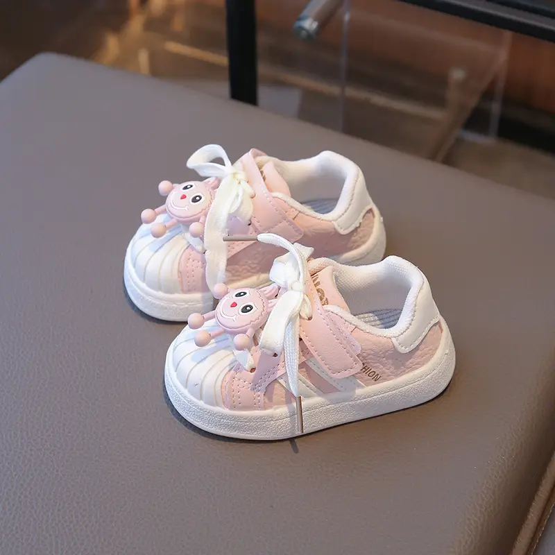 Baby Girl's Shoes, Baby Toddler Shoes, Spring & Fall Soft-Soled Fashionable Shoes for 1 to 3-Year-Old Baby Girls, Fashionable Soft Leather Shoes