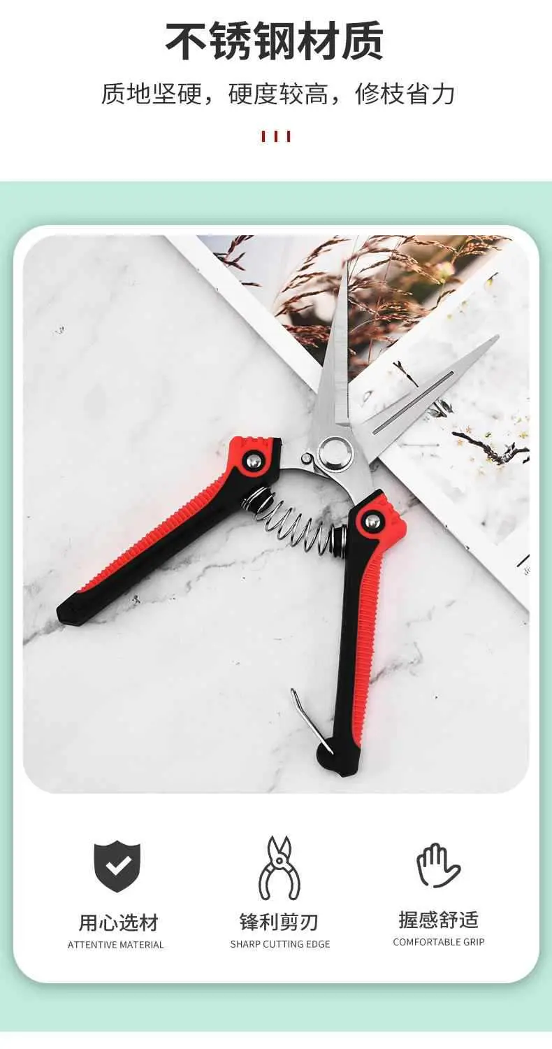 Japanese Imported Stainless Steel Gardening Scissors Pruning Shears for Cutting Branches Special Scissors Pruning Scissors Floral Scissors Free Shipping — feature 2