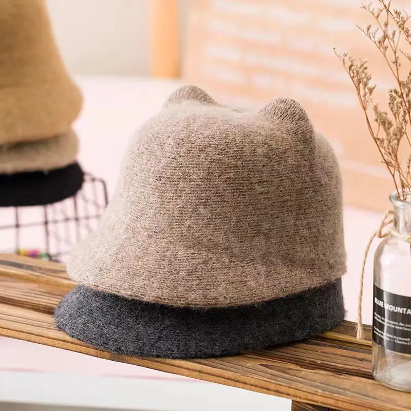 Girls Korean Style Warm Cashmere Hats Autumn Winter - Image 7