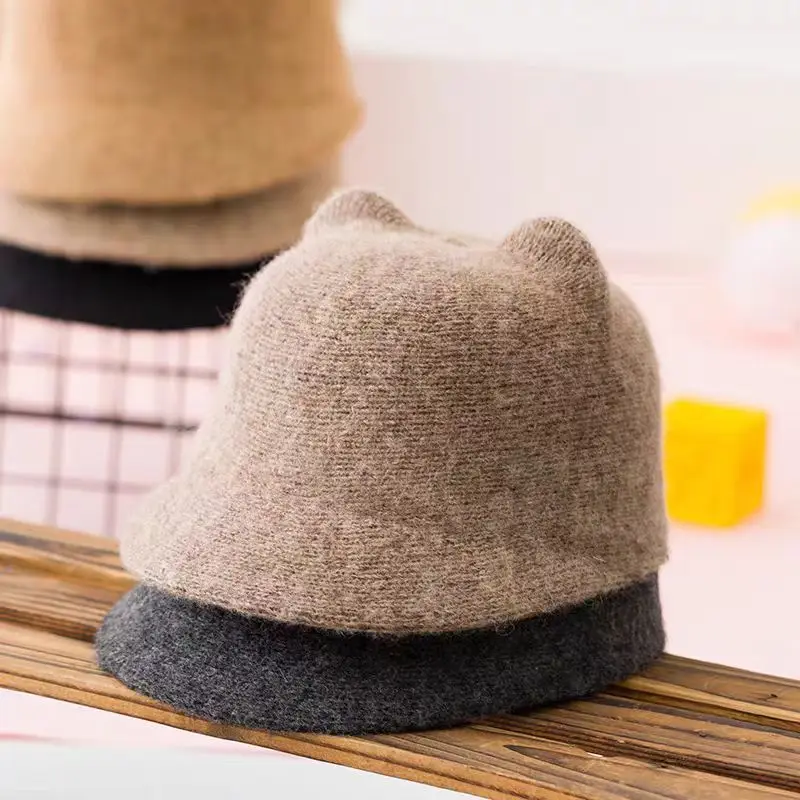 Girls Korean Style Warm Cashmere Hats Autumn Winter - Image 8