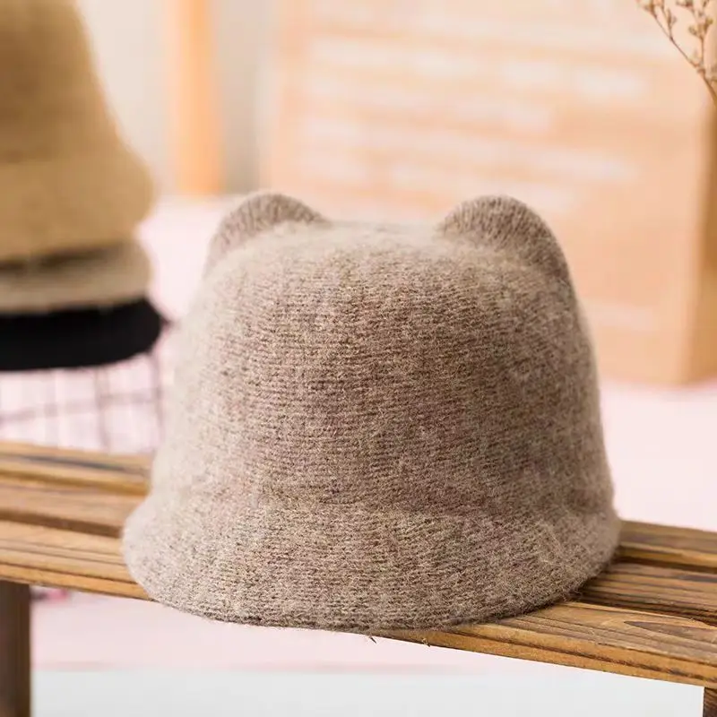 Girls Korean Style Warm Cashmere Hats Autumn Winter - Image 9