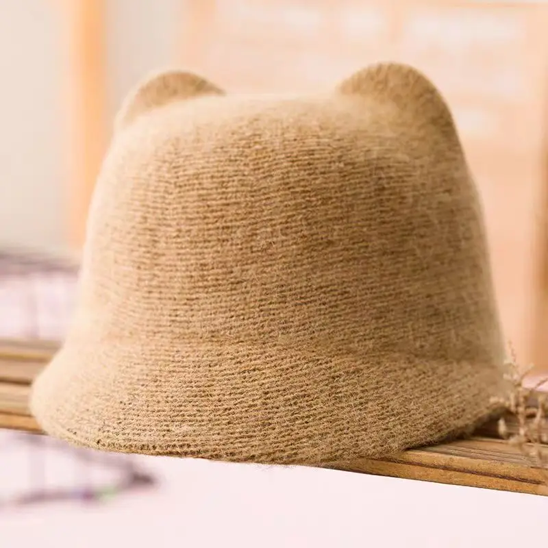 Girls Korean Style Warm Cashmere Hats Autumn Winter - Image 2