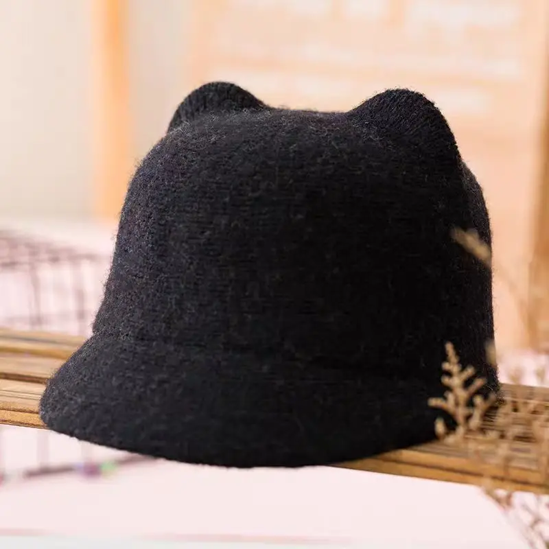 Girls Korean Style Warm Cashmere Hats Autumn Winter - Image 3