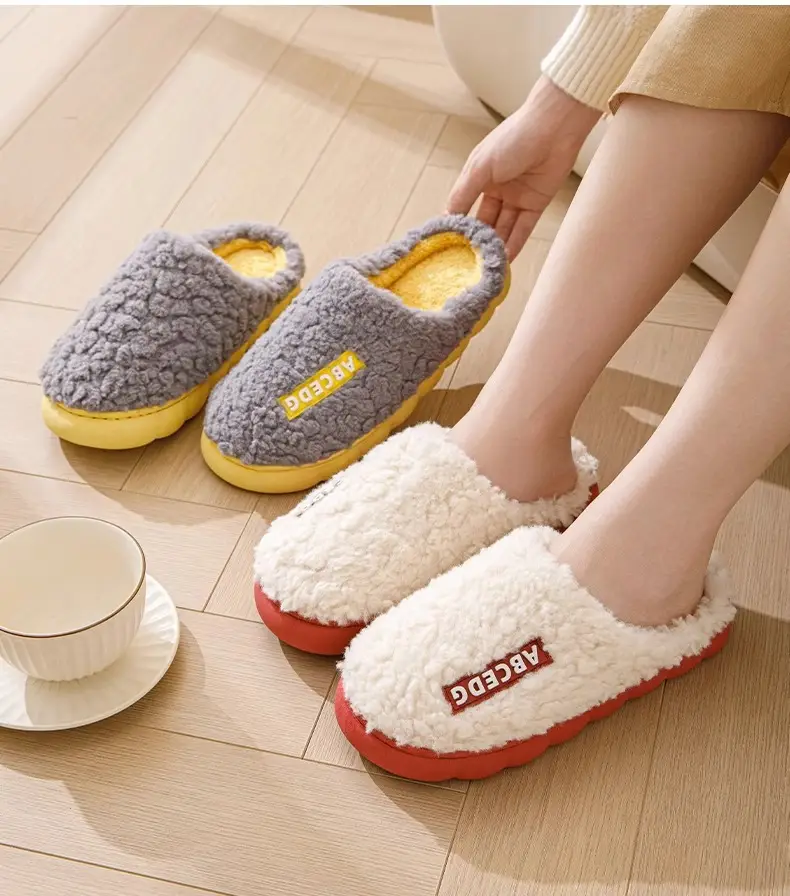Cotton Slippers for Women, Autumn and Winter, Thick-Soled, Non-Slip, 2026 New Model, Plush Indoor Home Warm Slippers for Couples, Men — feature 12