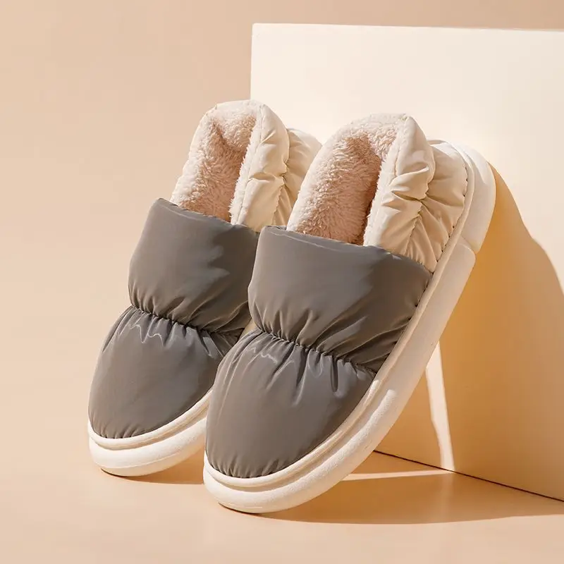 Cotton Slippers for Women, Autumn and Winter, Thick-Soled, Non-Slip, 2026 New Model, Plush Indoor Home Warm Slippers for Couples, Men