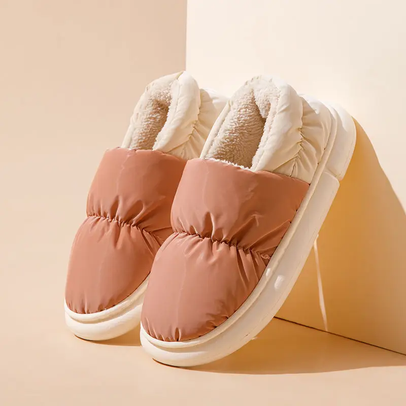 Cotton Slippers for Women, Autumn and Winter, Thick-Soled, Non-Slip, 2026 New Model, Plush Indoor Home Warm Slippers for Couples, Men