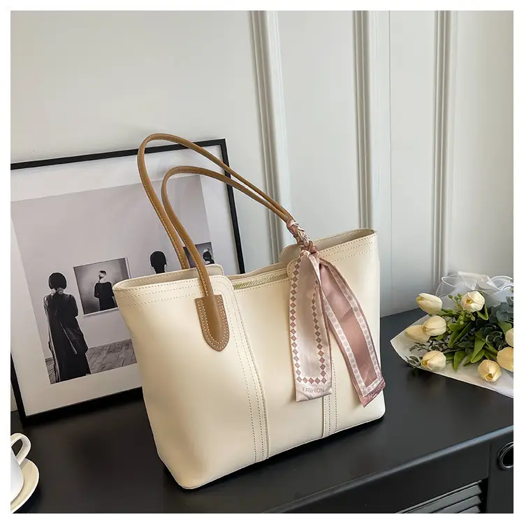Women Large Capacity Cross-Border Tote Bag Beige — feature 17