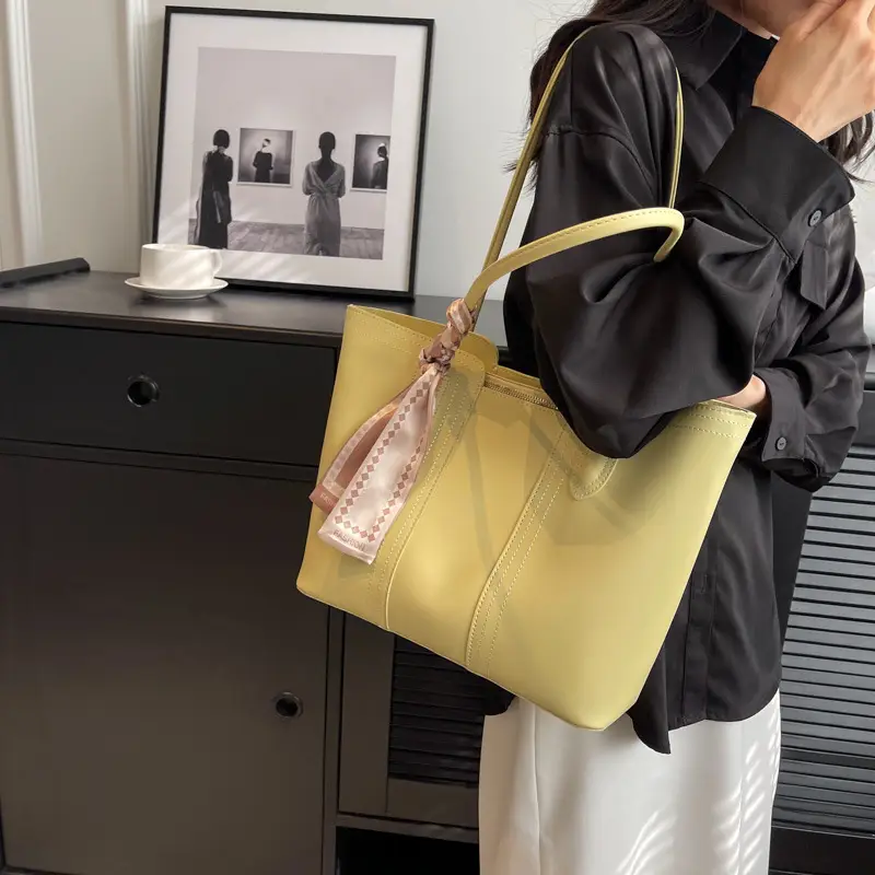 Women Large Capacity Cross-Border Tote Bag Beige - Image 4