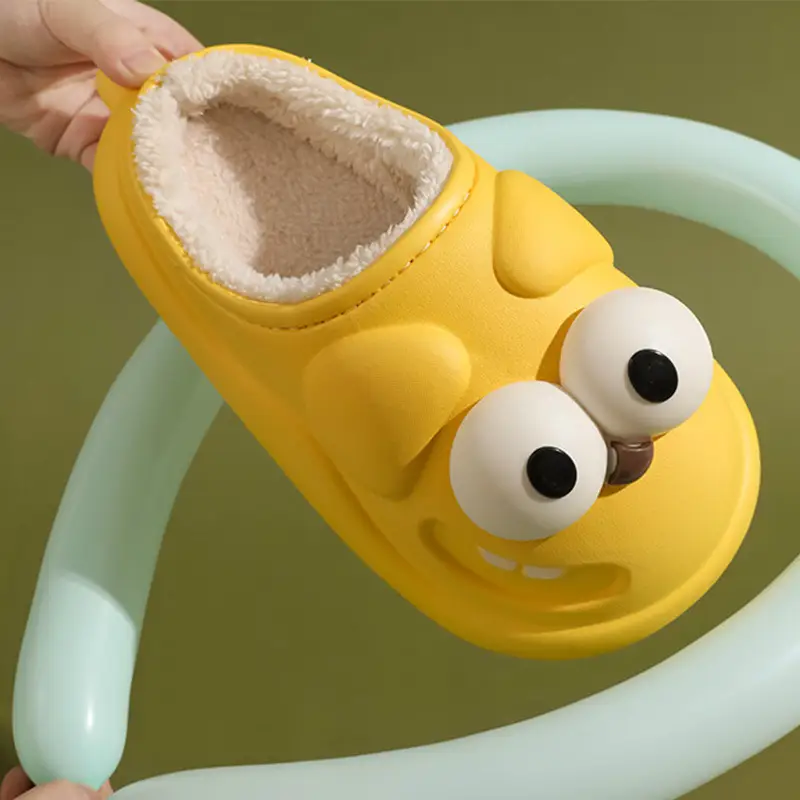 Eva Bag Heel Cotton Slippers for Women Winter Waterproof Outer Wear Warm Slippers for Home All-Inclusive Cute Cartoon Cotton Shoes Winter