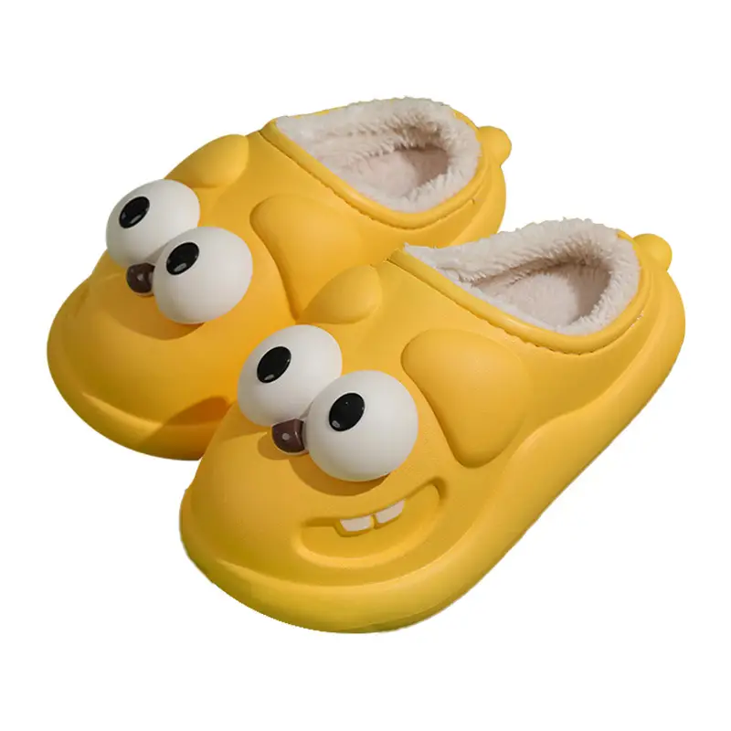 Eva Bag Heel Cotton Slippers for Women Winter Waterproof Outer Wear Warm Slippers for Home All-Inclusive Cute Cartoon Cotton Shoes Winter