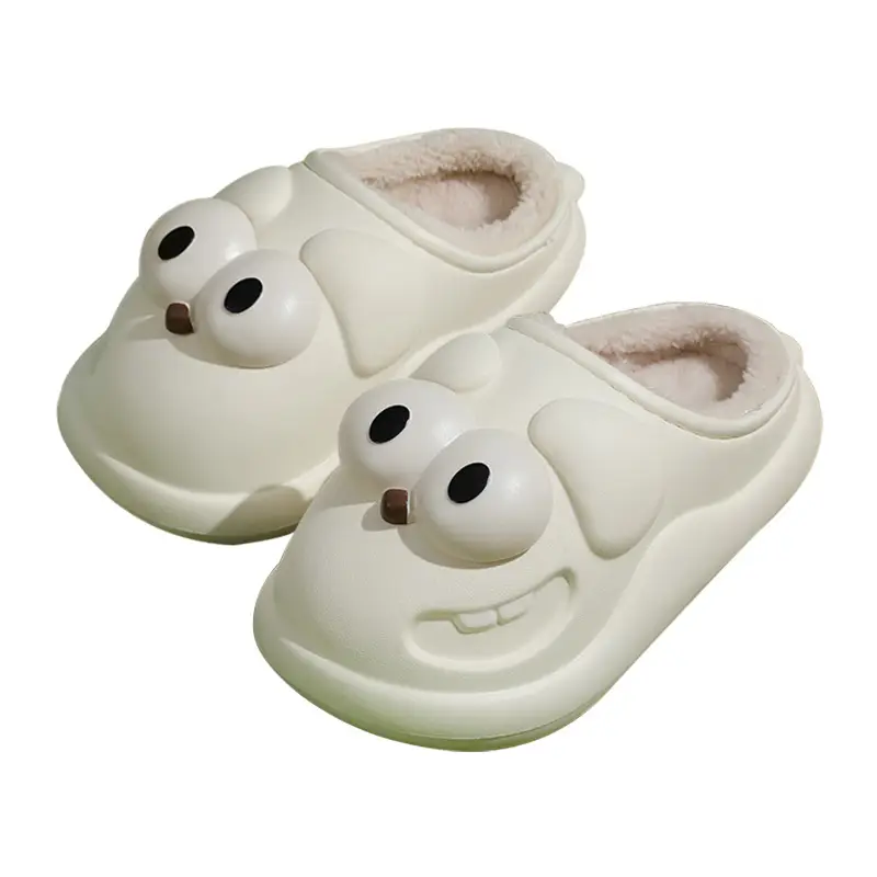 Eva Bag Heel Cotton Slippers for Women Winter Waterproof Outer Wear Warm Slippers for Home All-Inclusive Cute Cartoon Cotton Shoes Winter