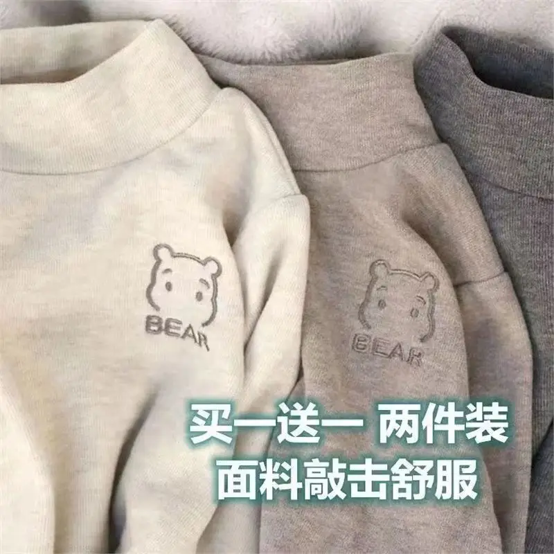 Girls Velvet Bear Logo T-Shirts Winter Spring - Image 7