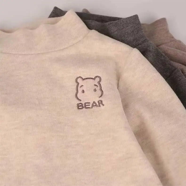 Girls Velvet Bear Logo T-Shirts Winter Spring — feature 8