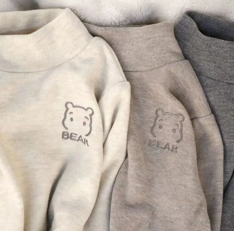 Girls Velvet Bear Logo T-Shirts Winter Spring — feature 9