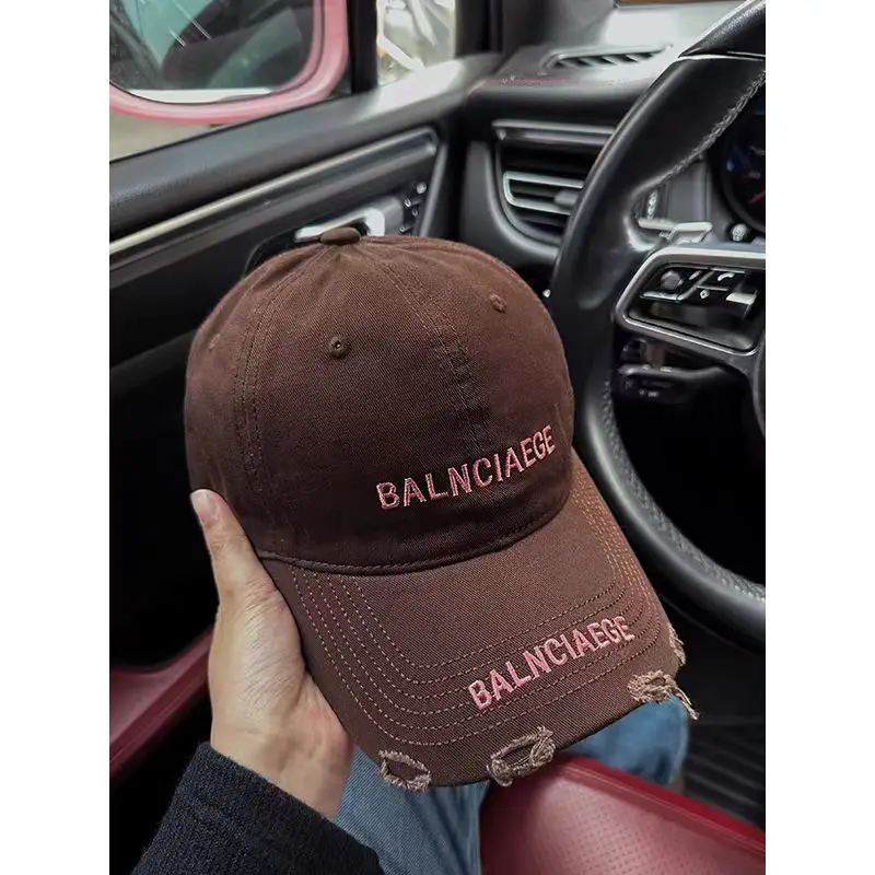 Maroon Embroidered Baseball Cap with Wide Brim - Image 8