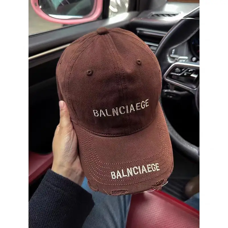 Maroon Embroidered Baseball Cap with Wide Brim - Image 9