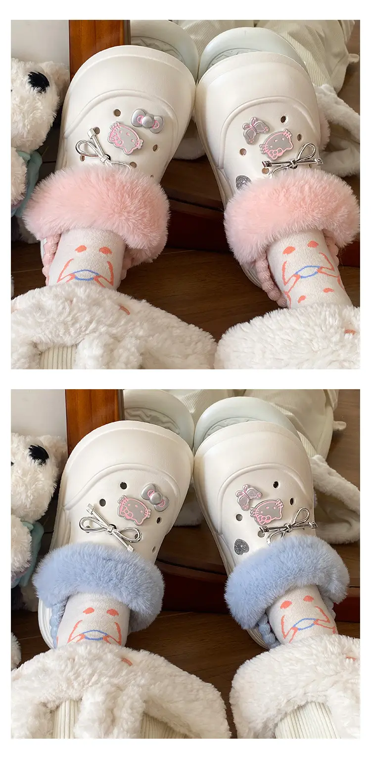 White Furry EVA Casual Slippers for Women Winter — feature 11