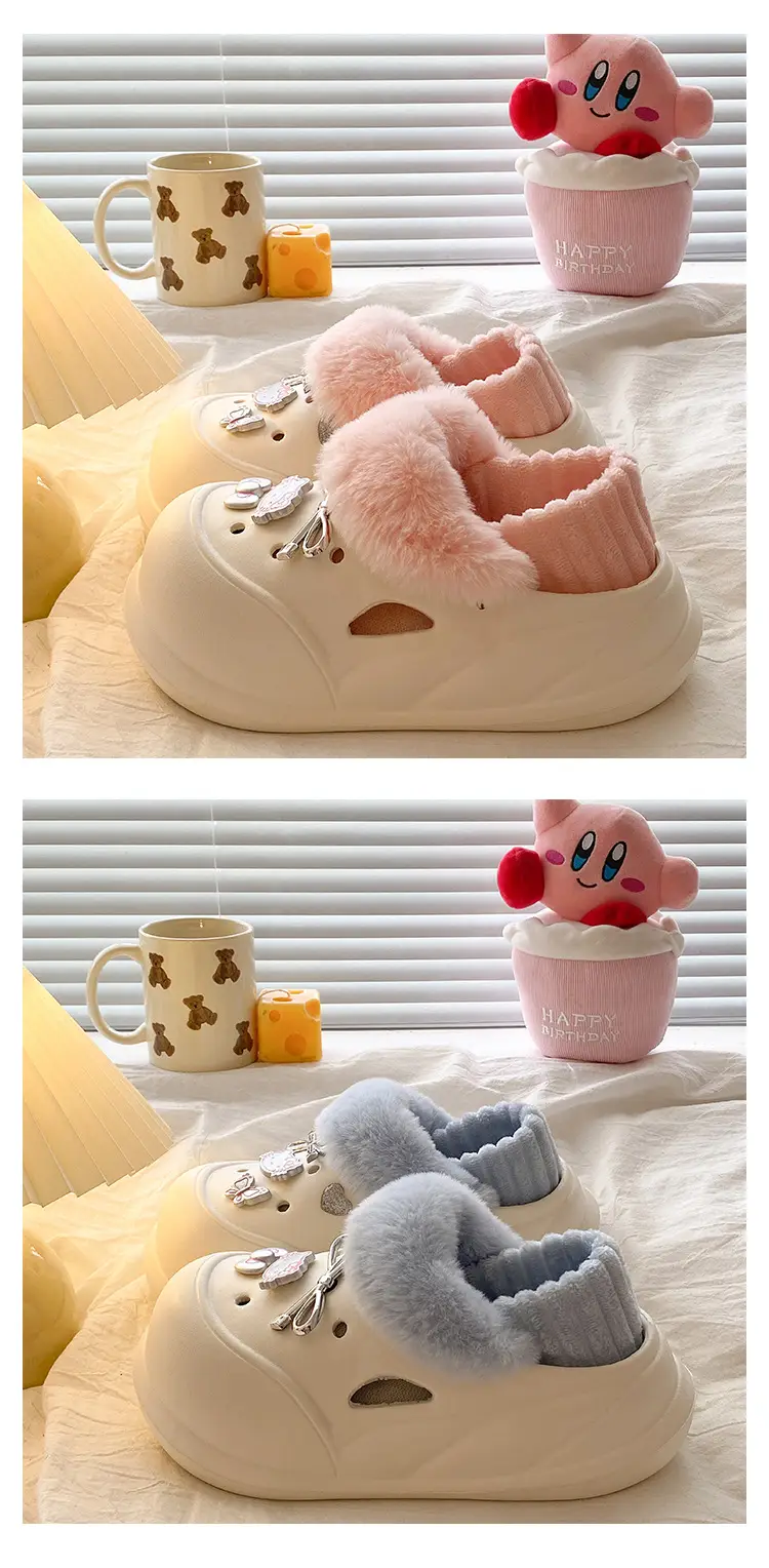White Furry EVA Casual Slippers for Women Winter — feature 17
