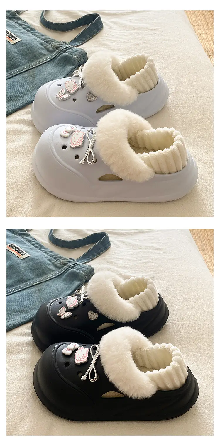 White Furry EVA Casual Slippers for Women Winter — feature 18