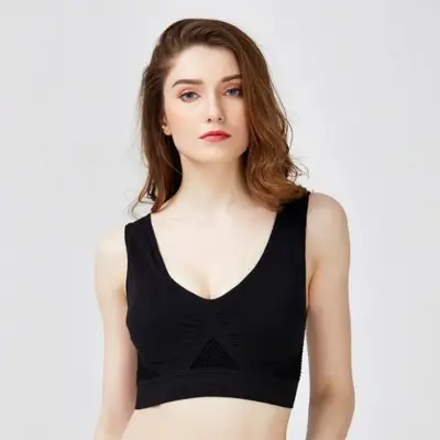 Aoduo Large Size Sports Bra, Comfortable and Breathable Bra Without Rims, Sports Running Short Full Cup Push-Up Vest