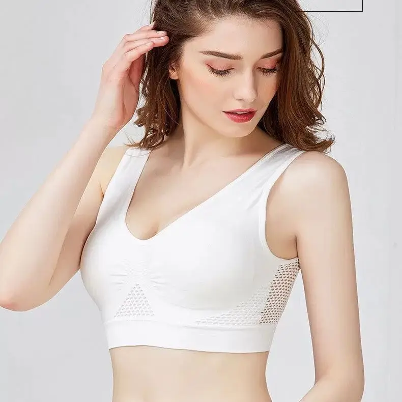 Aoduo Large Size Sports Bra, Comfortable and Breathable Bra Without Rims, Sports Running Short Full Cup Push-Up Vest