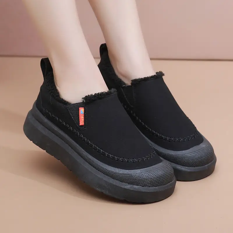 Women's Shoes, Warm and Cold-Resistant Cotton Shoes, Fashionable and Versatile Anti-Ski Boots, Women's Casual and Comfortable Slip-On Mom's Shoes - Image 6