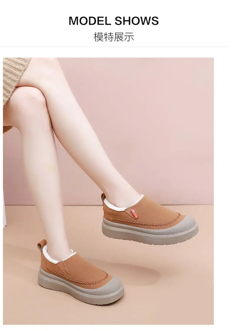 Women's Shoes, Warm and Cold-Resistant Cotton Shoes, Fashionable and Versatile Anti-Ski Boots, Women's Casual and Comfortable Slip-On Mom's Shoes — feature 20