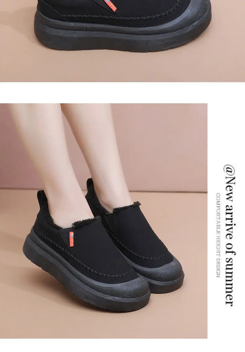 Women's Shoes, Warm and Cold-Resistant Cotton Shoes, Fashionable and Versatile Anti-Ski Boots, Women's Casual and Comfortable Slip-On Mom's Shoes — feature 30