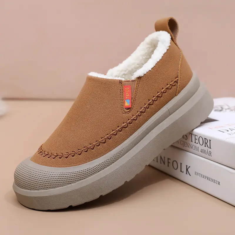 Women's Shoes, Warm and Cold-Resistant Cotton Shoes, Fashionable and Versatile Anti-Ski Boots, Women's Casual and Comfortable Slip-On Mom's Shoes - Image 3