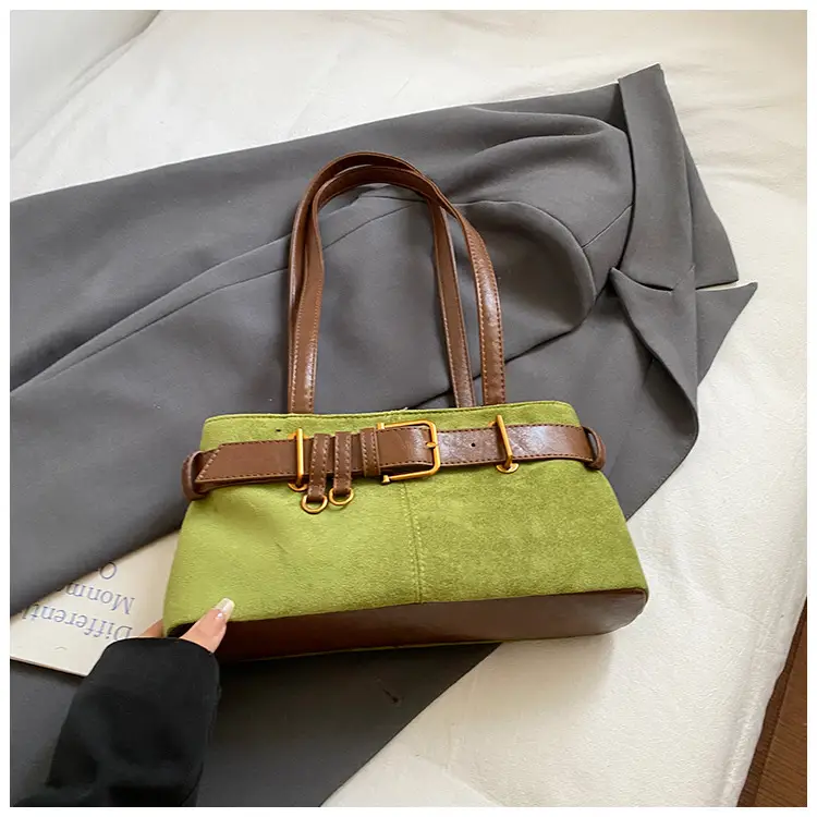 Retro Suede Armpit Bag Brown 2025 - Image 3