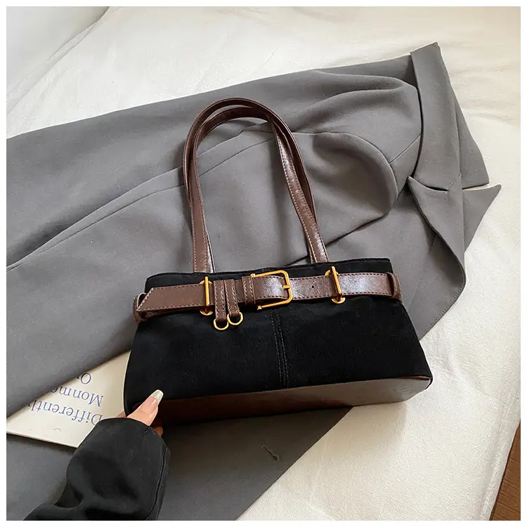 Retro Suede Armpit Bag Brown 2025 - Image 4