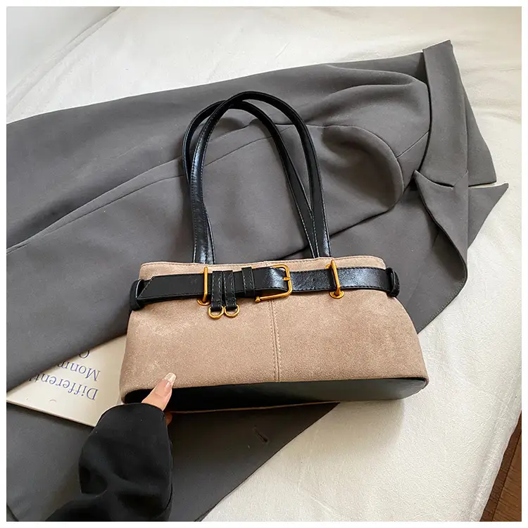 Retro Suede Armpit Bag Brown 2025 - Image 5