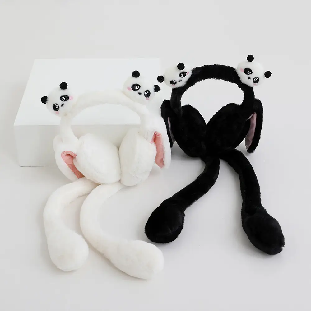 Outdoor Comfort (Airbag Cycling Cartoon Style Optional Panda Children's Warm Plush 3D Ear Muffs) — feature 7
