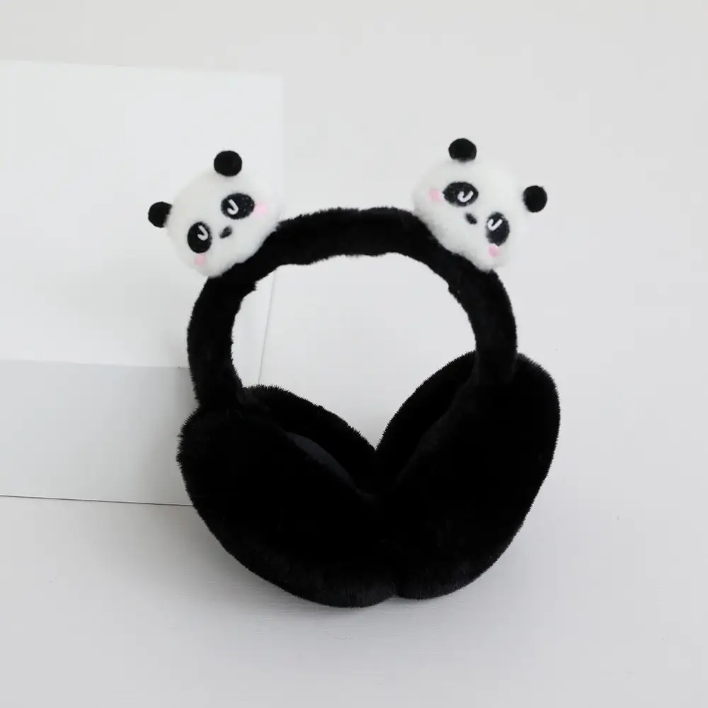 Outdoor Comfort (Airbag Cycling Cartoon Style Optional Panda Children's Warm Plush 3D Ear Muffs)