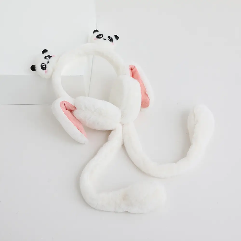 Outdoor Comfort (Airbag Cycling Cartoon Style Optional Panda Children's Warm Plush 3D Ear Muffs)