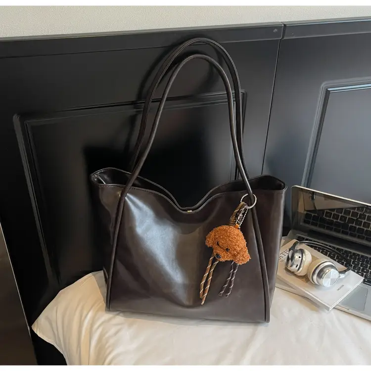 Black Leather Cross-Border Tote Bag Large Capacity Women — feature 15