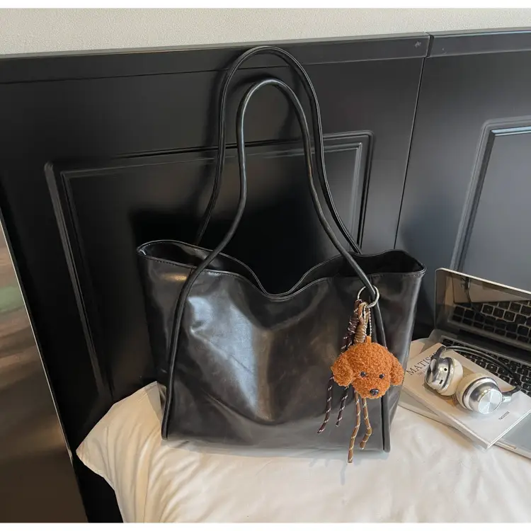 Black Leather Cross-Border Tote Bag Large Capacity Women — feature 16