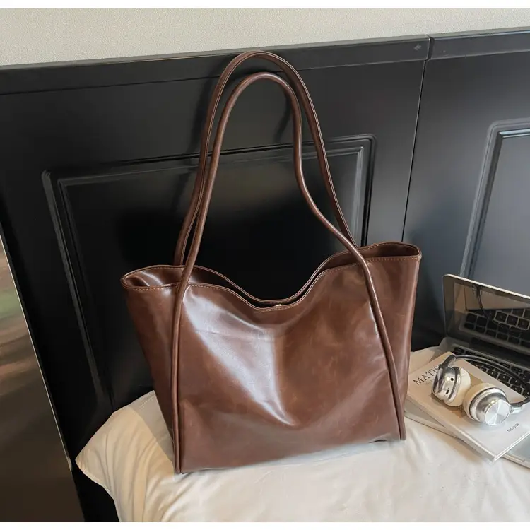 Black Leather Cross-Border Tote Bag Large Capacity Women — feature 17