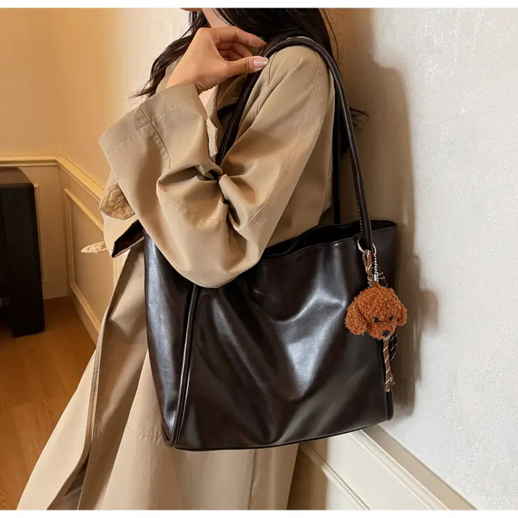 Black Leather Cross-Border Tote Bag Large Capacity Women — feature 24