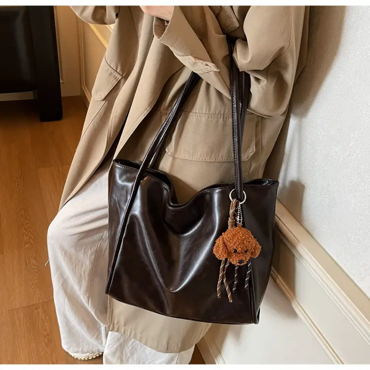 Black Leather Cross-Border Tote Bag Large Capacity Women — feature 26