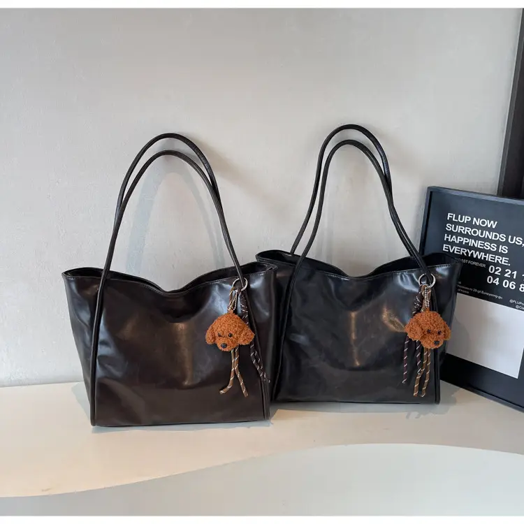 Black Leather Cross-Border Tote Bag Large Capacity Women — feature 29