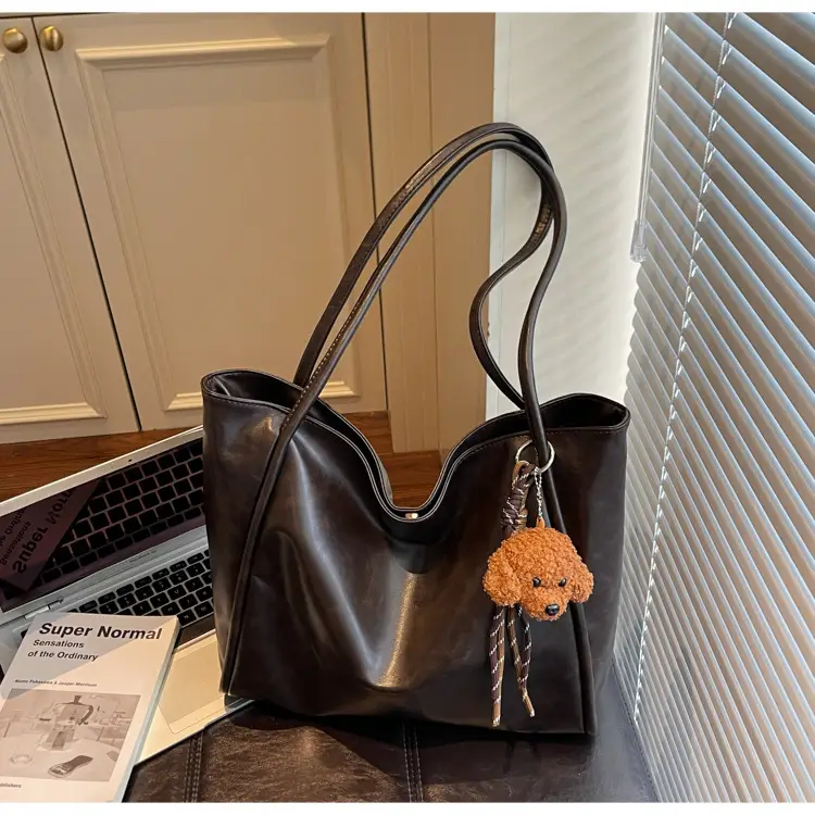 Black Leather Cross-Border Tote Bag Large Capacity Women — feature 30