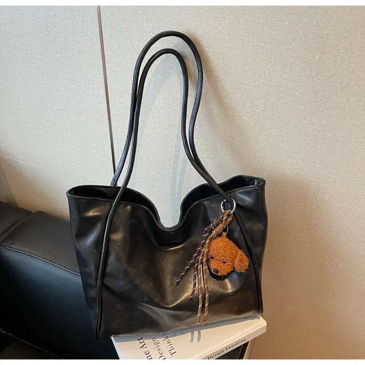 Black Leather Cross-Border Tote Bag Large Capacity Women — feature 32