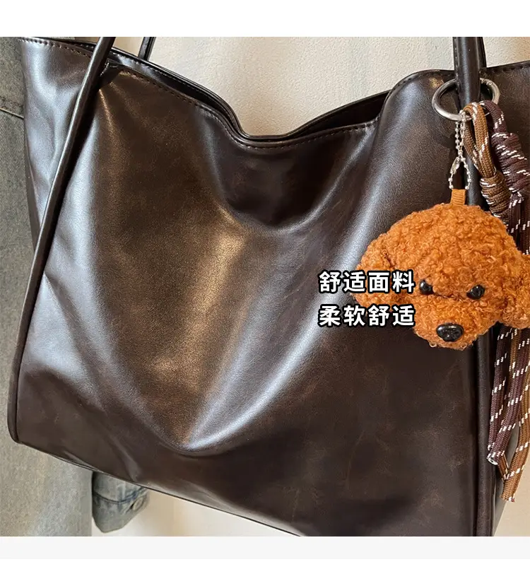 Black Leather Cross-Border Tote Bag Large Capacity Women — feature 6