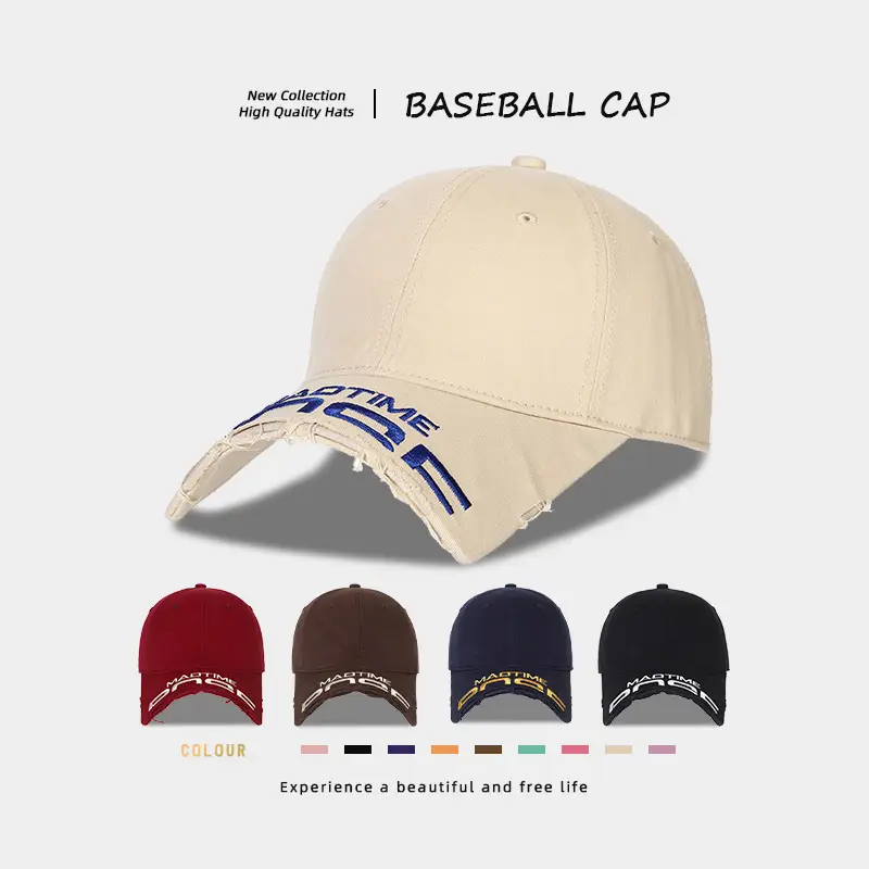 Baseball Cap Women Cream Wide Brim Face Slimming - Image 6