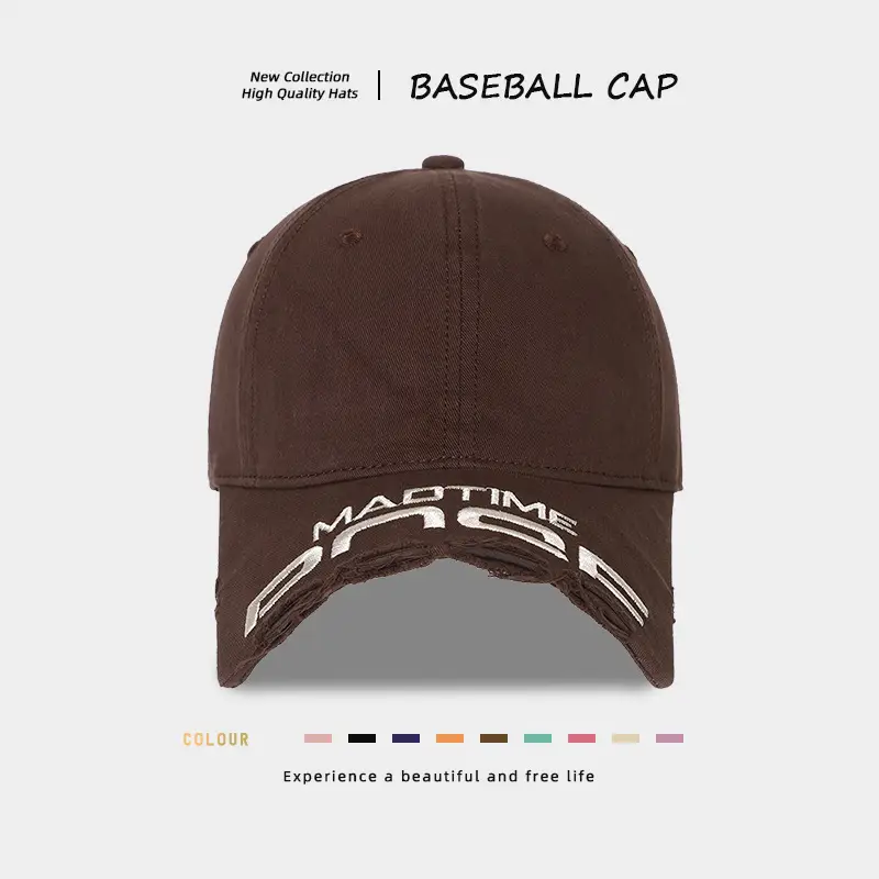 Baseball Cap Women Cream Wide Brim Face Slimming - Image 5